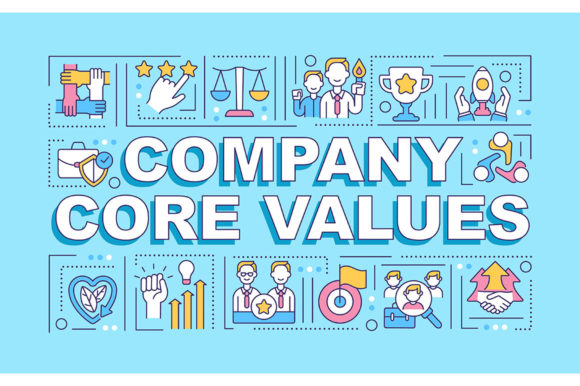 Company Core Values Word Concepts Banner: A Visual Tool for Workplace Trust and Culture