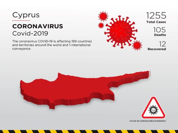 Cyprus Affected Country 3D Map: A Unique Visual Tool for Pandemic Awareness