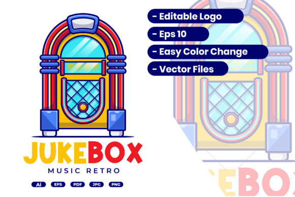 Jukebox Music Retro Cartoon Logo: A Timeless Design for Modern Projects