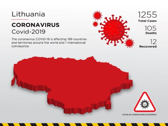 Lithuania Affected Country 3D Map – A Visual Tool for Pandemic Awareness