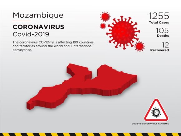 Mozambique Affected Country 3D Map: A Clearer Picture of the Pandemic Landscape