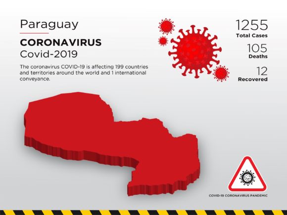Paraguay Affected Country 3D Map: A Vital Tool in Visualizing the Global Impact of the Coronavirus Pandemic