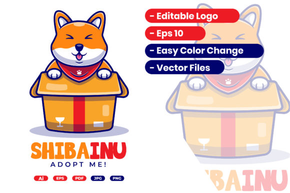 Shiba Inu in Box Mascot Cartoon Logo: A Versatile Visual Identity for Modern Design Needs